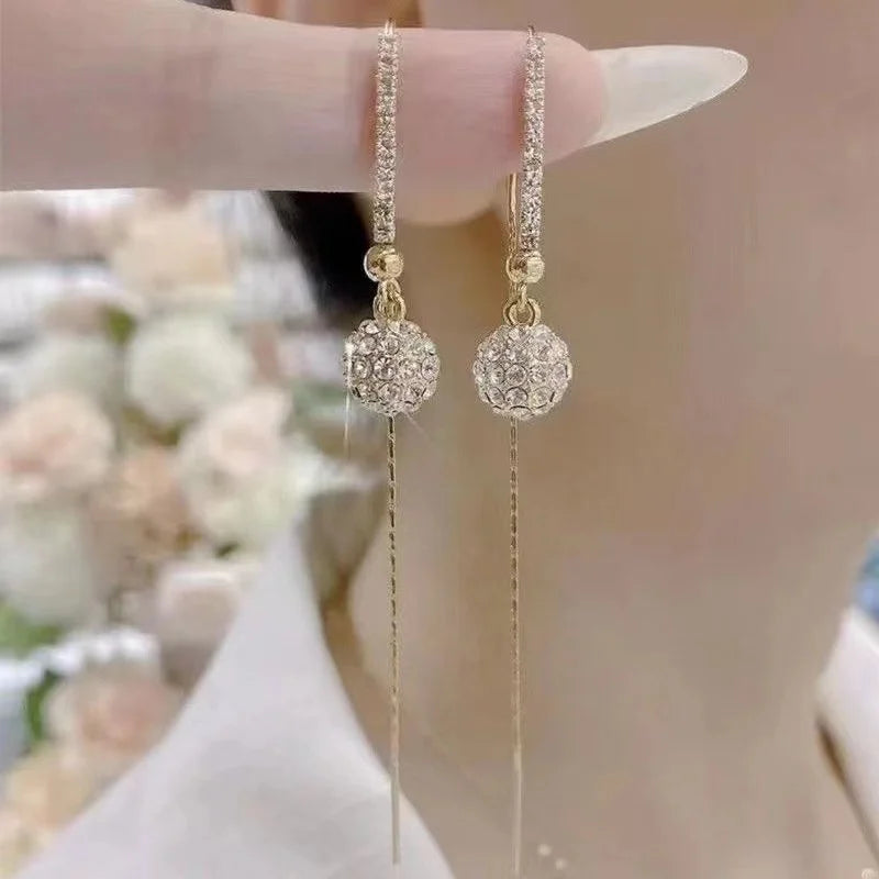 Women's Fashionable Danburite Ball Pendant  Earrings